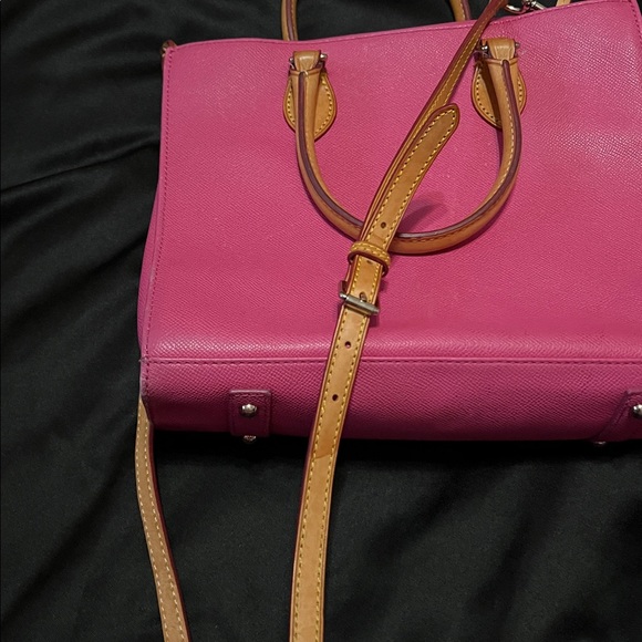 Dooney & Bourke Pink Janine Leather Top Handle and Crossbody Strap Purse - Picture 5 of 13